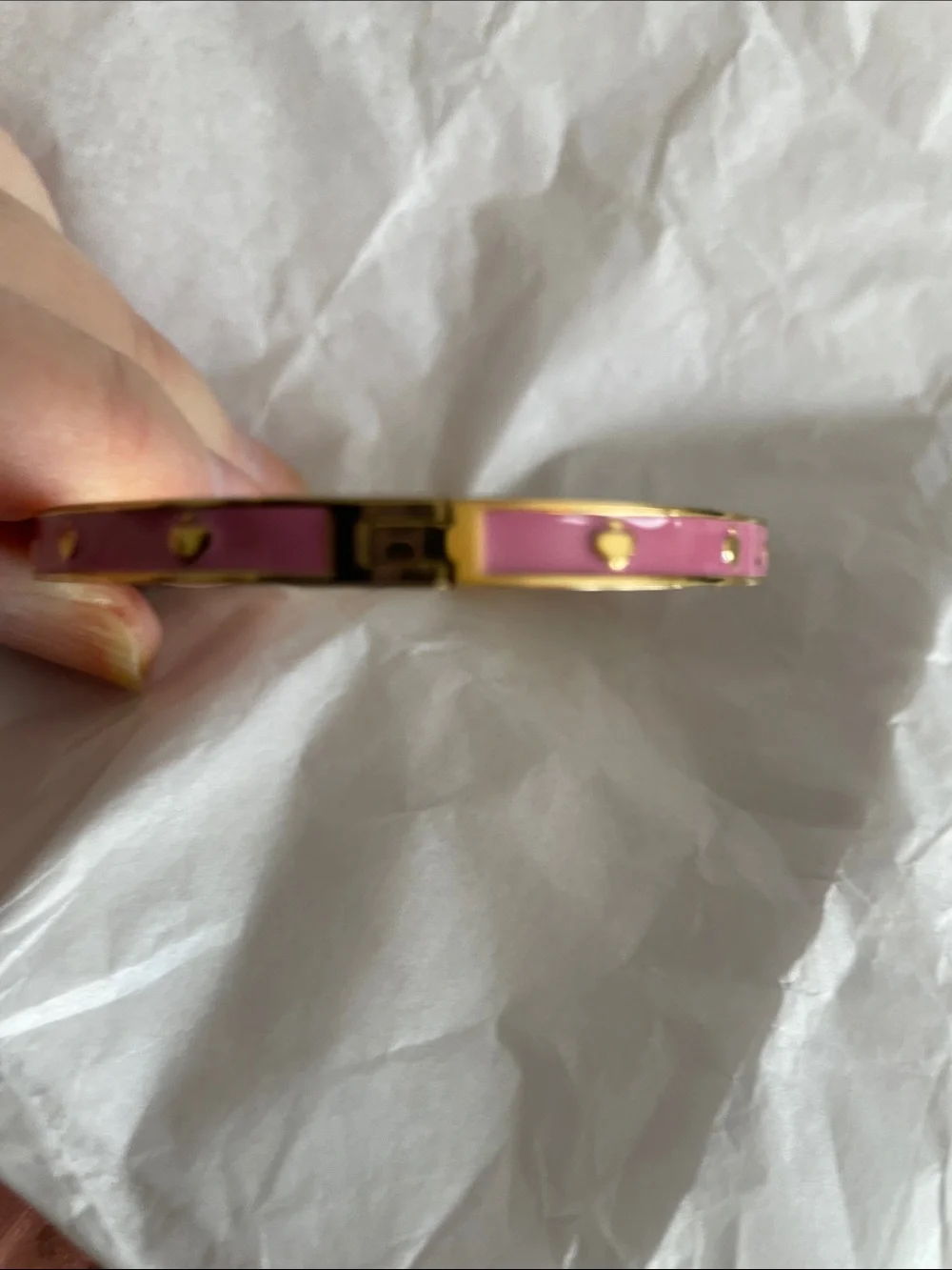 Kate Spade Pink Gold Spades & Trimming With Clasp EUC - Picture 4 of 6